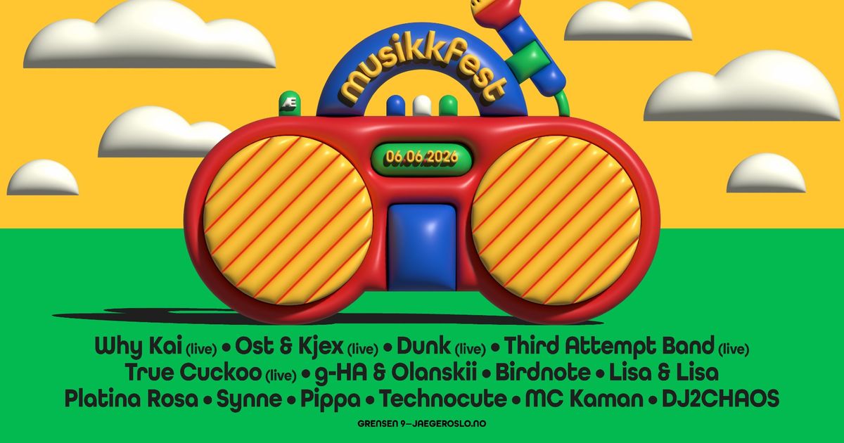 Jaeger x Musikkfest 2026: Dunk + Ost & Kjex + True Cuckoo + Technocute + Platina Rosa