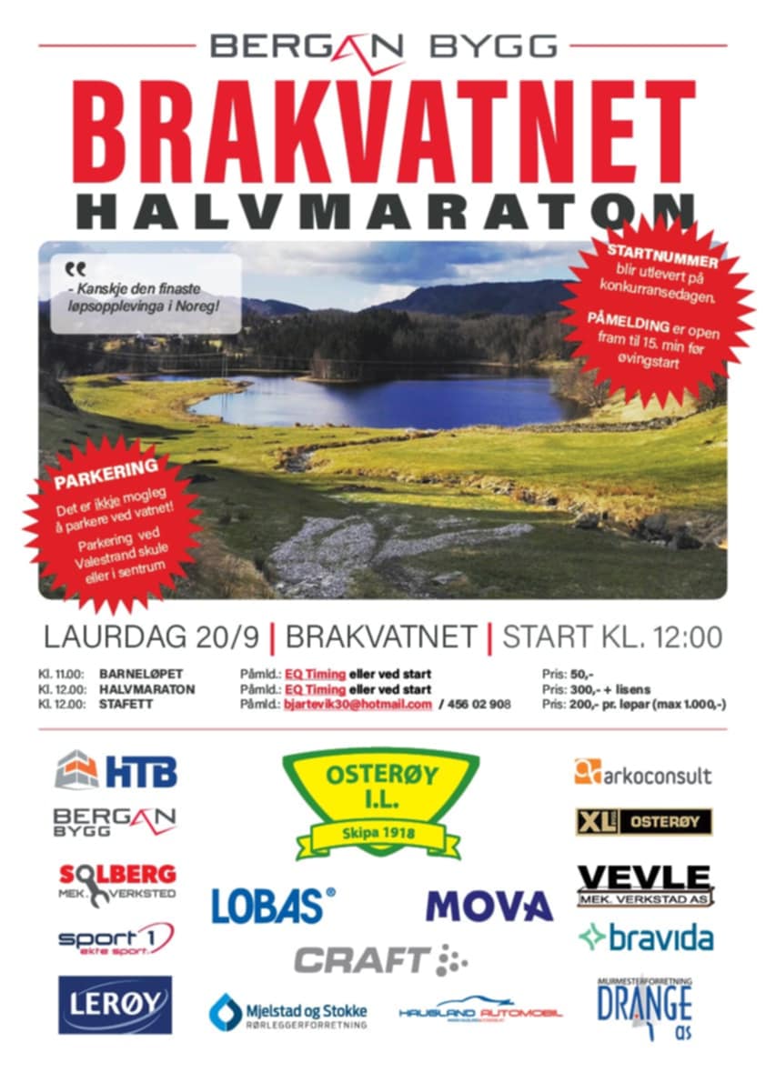 BERGAN BYGG Brakvatnet halvmaraton + stafett